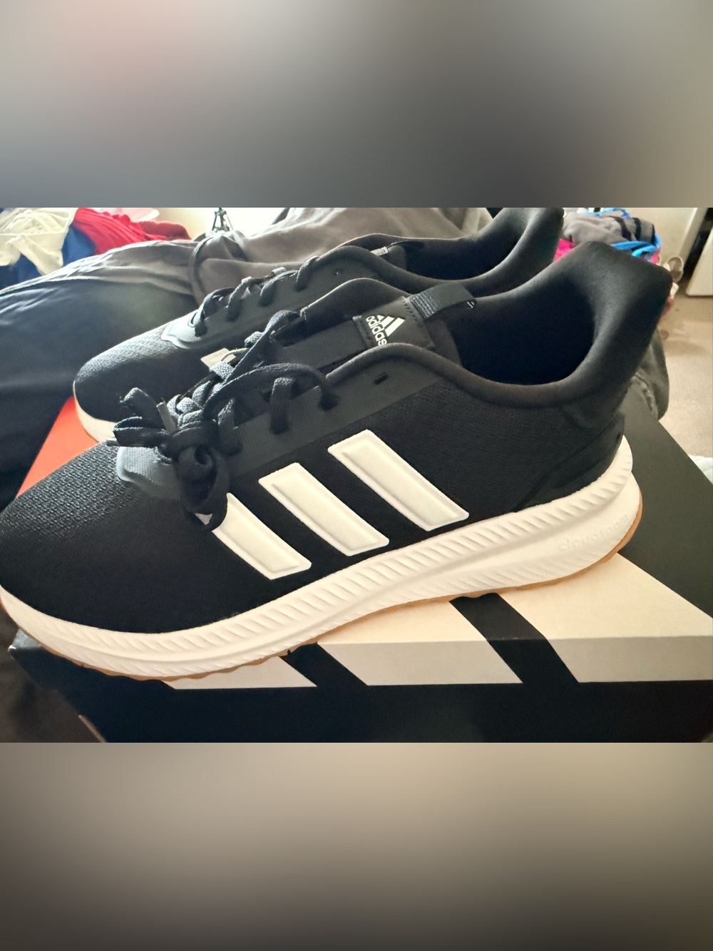 adidas Women's Black Athletic Shoes with cloud comfort
